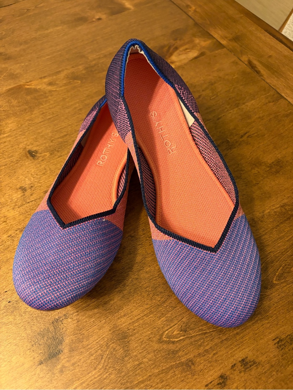 Rothy's Women’s Pink Sparkle & Purple Knit Flats